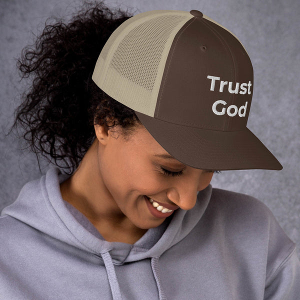 Trust God Trucker Cap White Letters