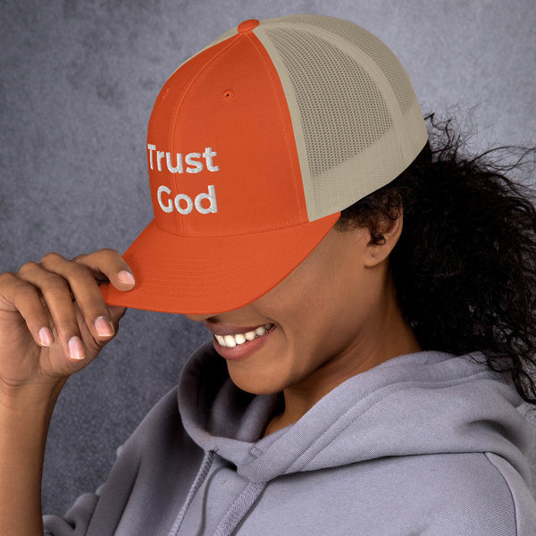 Trust God Trucker Cap White Letters