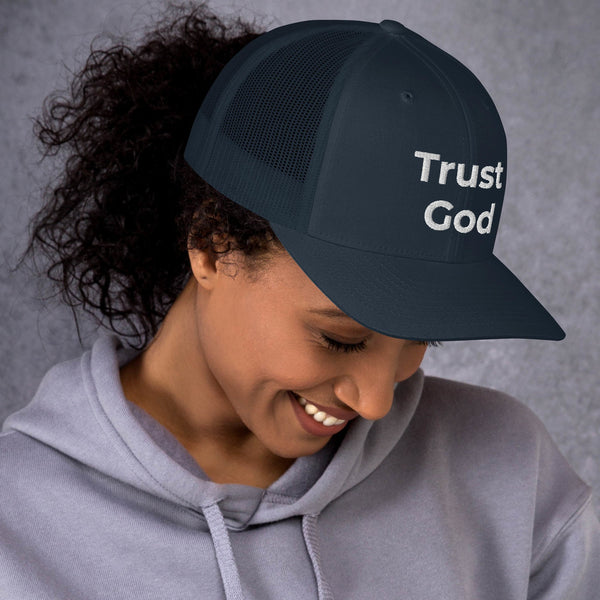 Trust God Trucker Cap White Letters