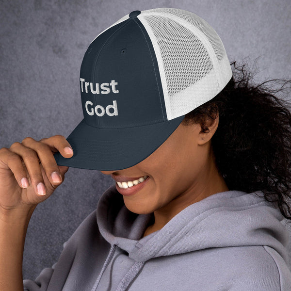 Trust God Trucker Cap White Letters