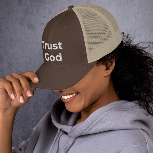 Trust God Trucker Cap White Letters