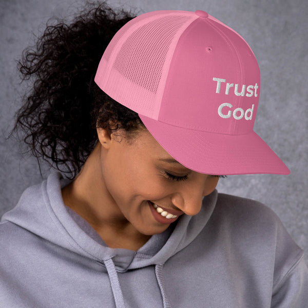 Trust God Trucker Cap White Letters