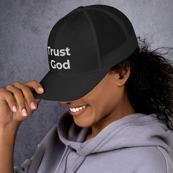 Trust God Trucker Cap White Letters