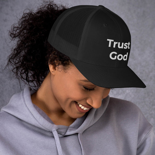 Trust God Trucker Cap White Letters