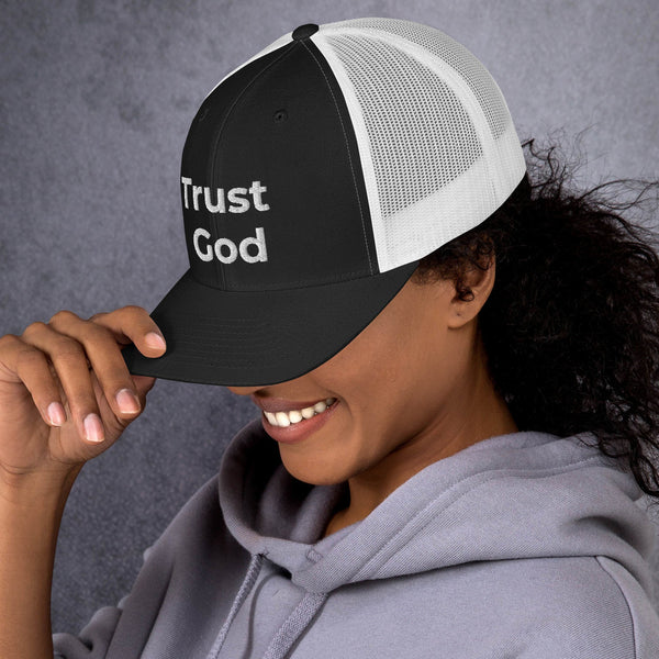 Trust God Trucker Cap White Letters