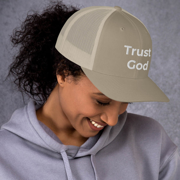 Trust God Trucker Cap White Letters