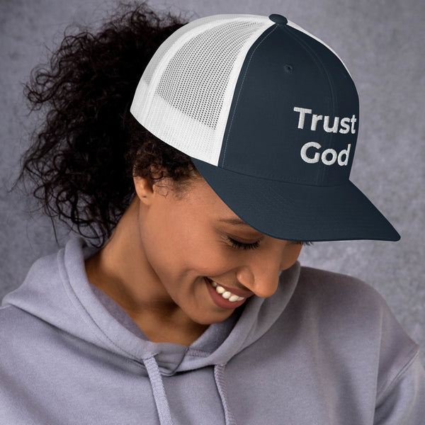 Trust God Trucker Cap White Letters