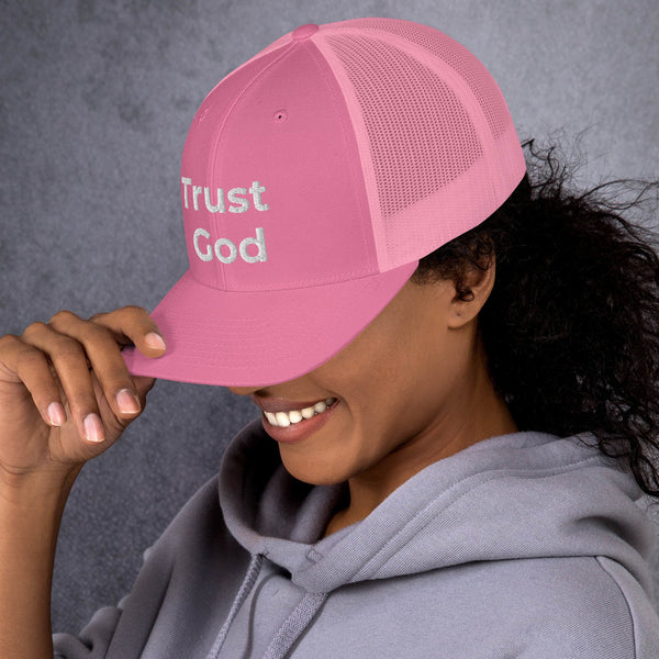 Trust God Trucker Cap White Letters