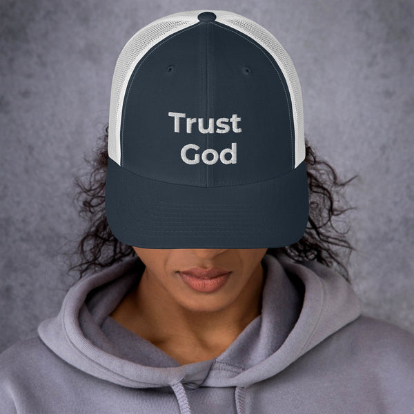 Trust God Trucker Cap White Letters